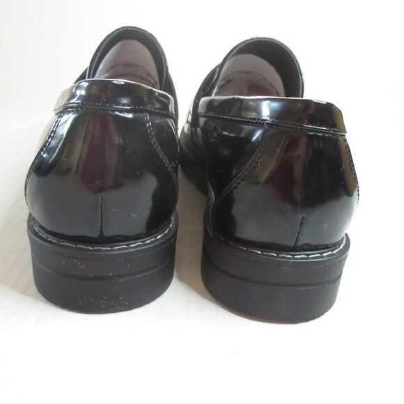 JF J. Ferrar Womens Danica Penny Loafers Black Shiny Contrast Stitch 7.5 E New - Picture 2 of 8